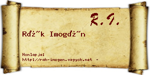 Rák Imogén névjegykártya
